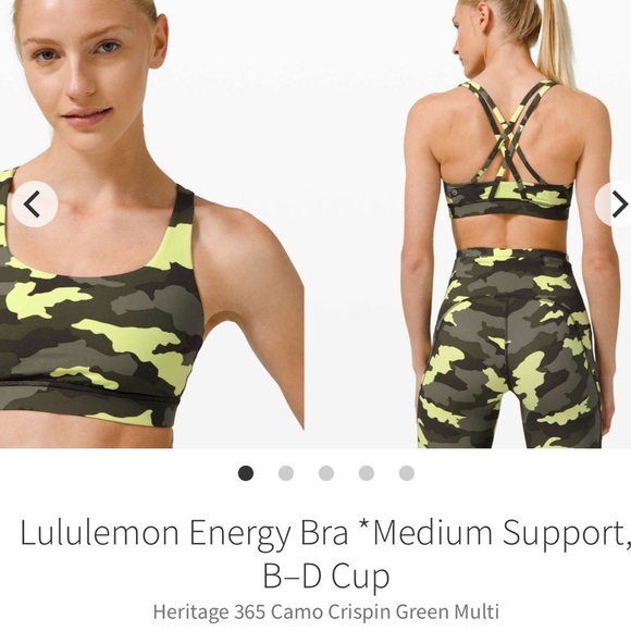 lululemon athletica Other - Lululemon Energy Bra B–D Cup Heritage 365 Camo Crispin Green Multi 2021 W2BKBS 6